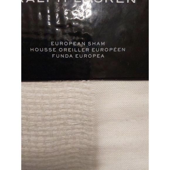 Ralph Lauren TEXTURE STRIPE White Cotton Linen Euro European Pillow Sham 26"x26" - Picture 3 of 11